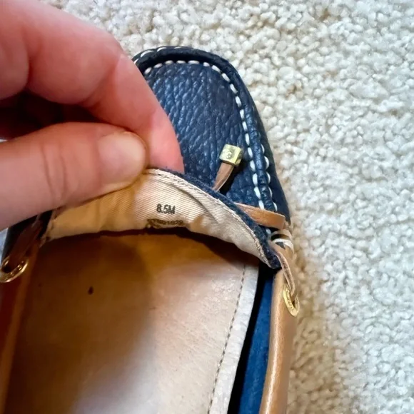 Sperry Women's Navy and Tan Moccasins - Picture 2 of 5